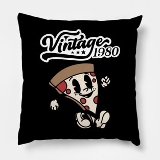 Vintage Funny Pizza Retro 80s Food Pillow