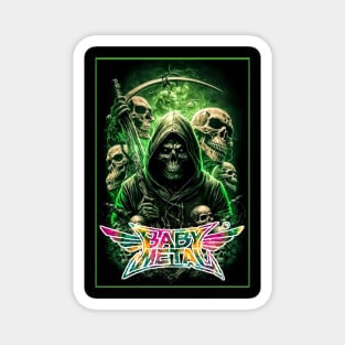 green babymetal skulls Magnet