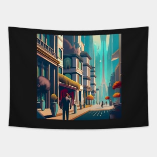 Art deco city art Tapestry