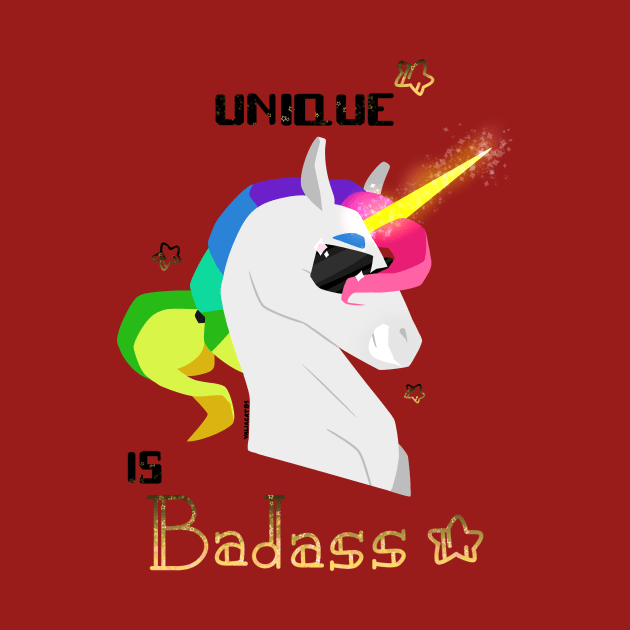 Unique is badass - Unicorn - Gold by ValiaCat01