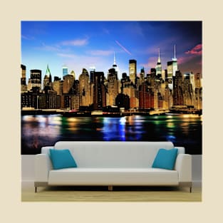 New York Skyline Ai Art Realistic T-Shirt