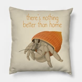 Introvert hermit crab at home in the seashell Pillow