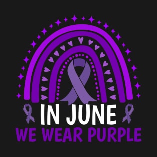 In June Wear Purple Rainbow Leopard Alzheimers Awareness T-Shirt
