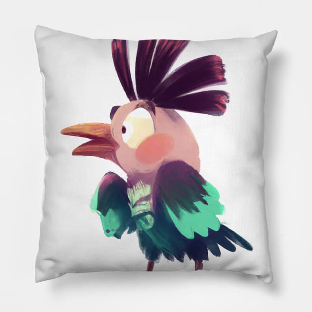 Cute Cuckoo Drawing Pillow by Play Zoo