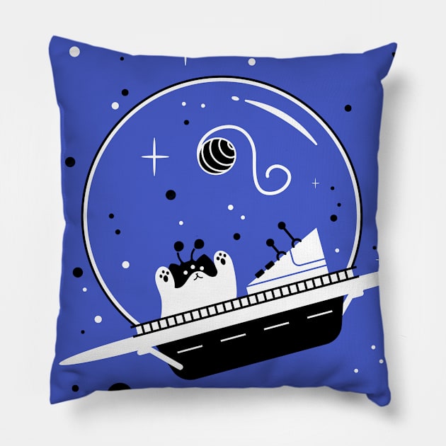 Space cat Pillow by ItsVervain