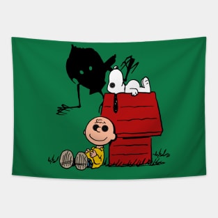 Spooky Cartoon Funny Cute Halloween Horror Parody Tapestry