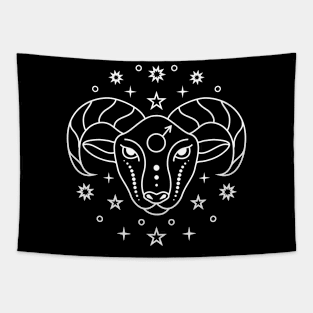 Aries Zodiac Sign Tapestry