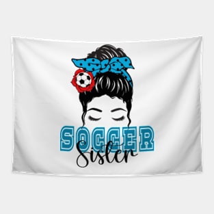 Cute Soccer Player's Sister Messy Bun Tapestry