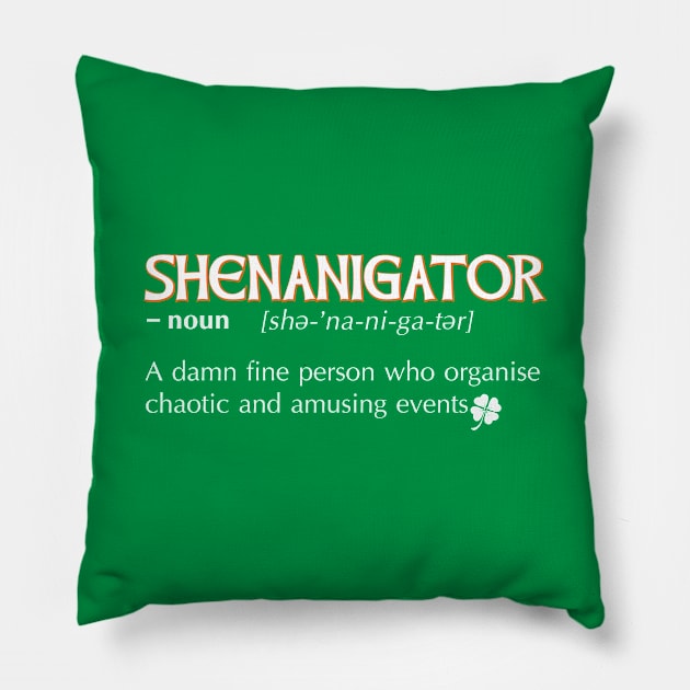 Shenanigator meaning dictionary definition Irish Green Pillow by Finji