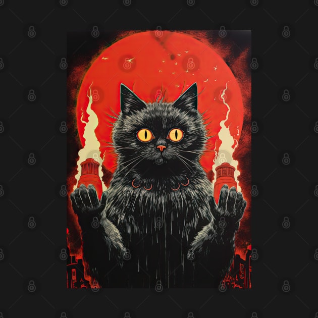 Unholy black cat doing black Magic by obstinator