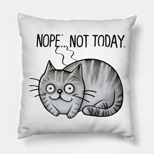 "Whimsical Cat Dreams: Children's Doodle" - Funny Nope Not Today Pillow