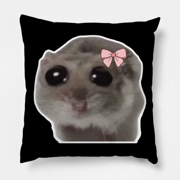 Sad Hamster Meme trauriger Hamster Pillow by l designs