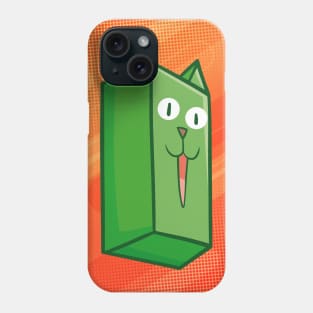 Green Rectangle Cat Phone Case