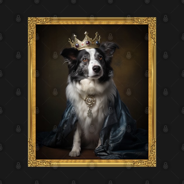 Majestic Border Collie - Medieval Queen of the Realm  (Framed) by HUH? Designs