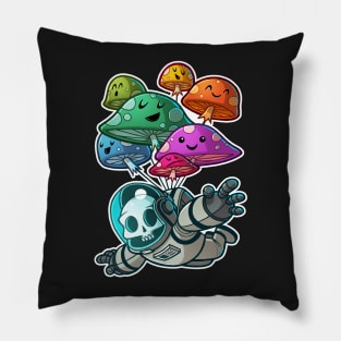 muchroom paratrooper kawaii skull Pillow