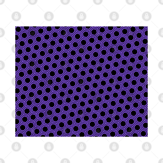 Pattern hexagonal purple on black background by la chataigne qui vole ⭐⭐⭐⭐⭐