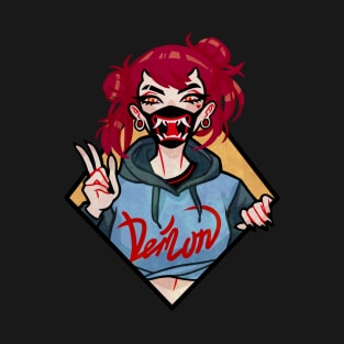 Demon girl with mask T-Shirt