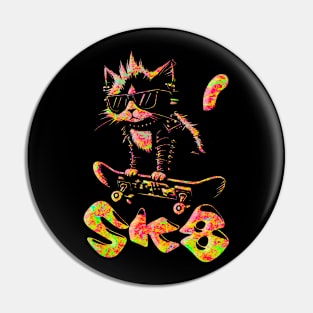 Skater Cat | Hardcore Cat | Radical Cat Pin