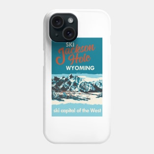 Ski Jackson Hole Wyoming Vintage Ski Poster Phone Case