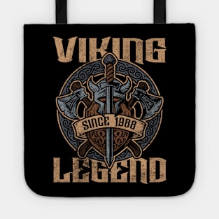 Viking Legend Since 1988 Birthday Norse Helmet Axe Tote