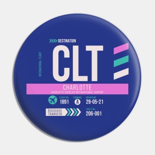 Charlotte (CLT) Airport Code Baggage Tag D Pin
