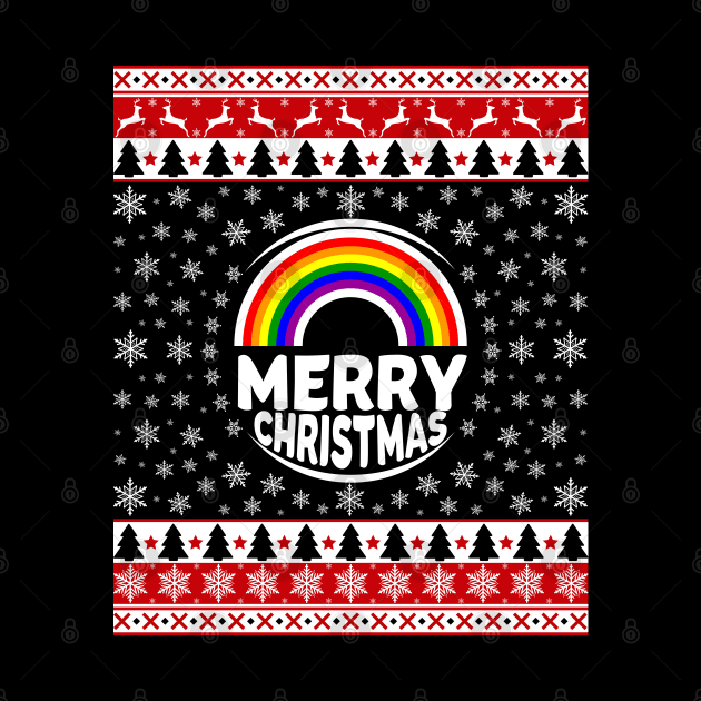 LGBT Gay Rainbow Merry Christmas by Sleazoid