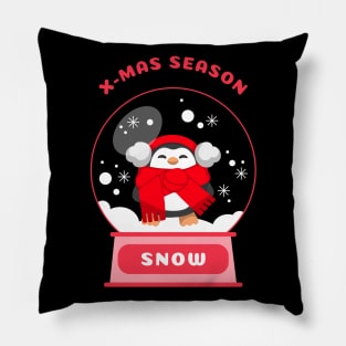 Xmas Season Snow Penguin (Red) Pillow