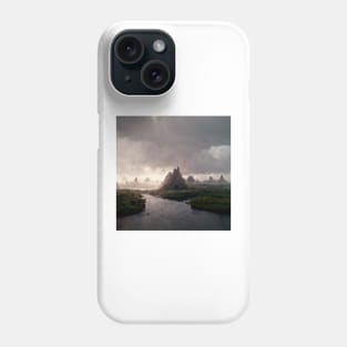 Death Stranding Swamp Landscape with Mountains Phone Case