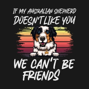 australian shepherd Dog Owner dog Lover Funny Quote Retro sunset T-Shirt