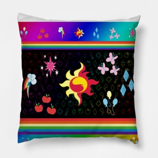 My little Pony - Elements of Harmony Cutie Mark - Mane 7 V2 Pillow