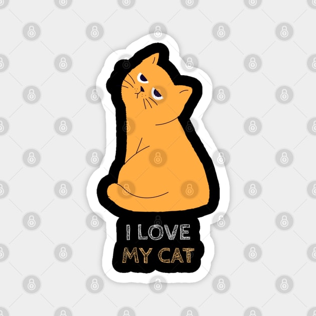 I Love My Cat Magnet by Pixel Threads 