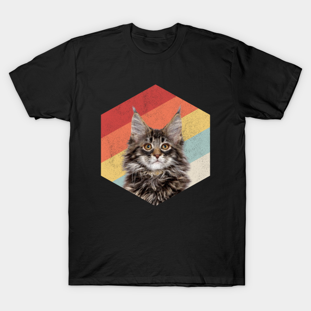 Discover cute cat art retro vintage maine coon gifts - Cat - T-Shirt