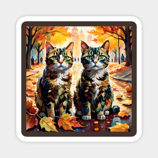 Fall Foliage Cats Magnet