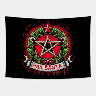 Hail Santa Wreath Tapestry