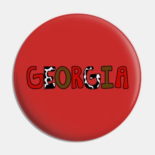 Georgia cowprint wordart Pin