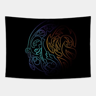 Fire and Water Elements Tapestry