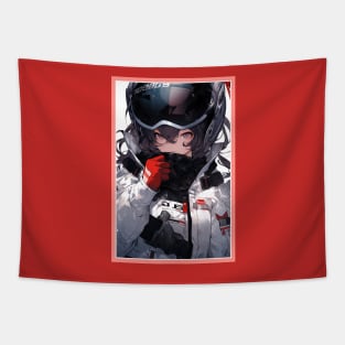 Aesthetic Anime Girl Red White Black | Quality Aesthetic Anime Design | Chibi Manga Anime Art Tapestry