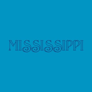 MISSISSIPPI Retro Typography T-Shirt