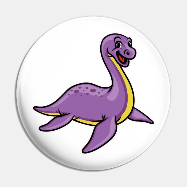 Cute Elasmosaurus Happy Dinosaur Pin by PosterpartyCo