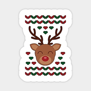 Reindeer Ugly Christmas Sweater Magnet