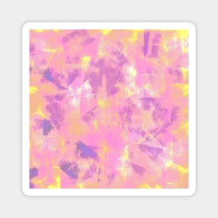 Layers Abstract Pastel Pink Purple on Yellow Magnet