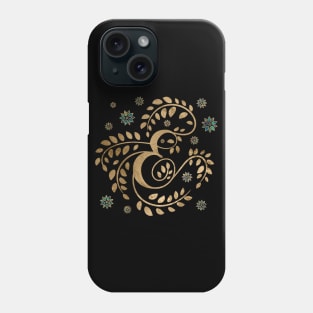 Luxury Golden Calligraphy Monogram with letter E Phone Case