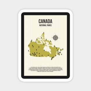 Canada All National Parks Location On A Map Magnet