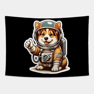 Corgi Astronaut Tapestry