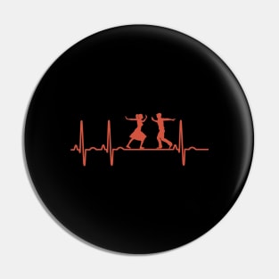 Lindy Hop Heartbeat Design Pin