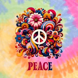 Vintage hippie sixties peace and love pattern T-Shirt