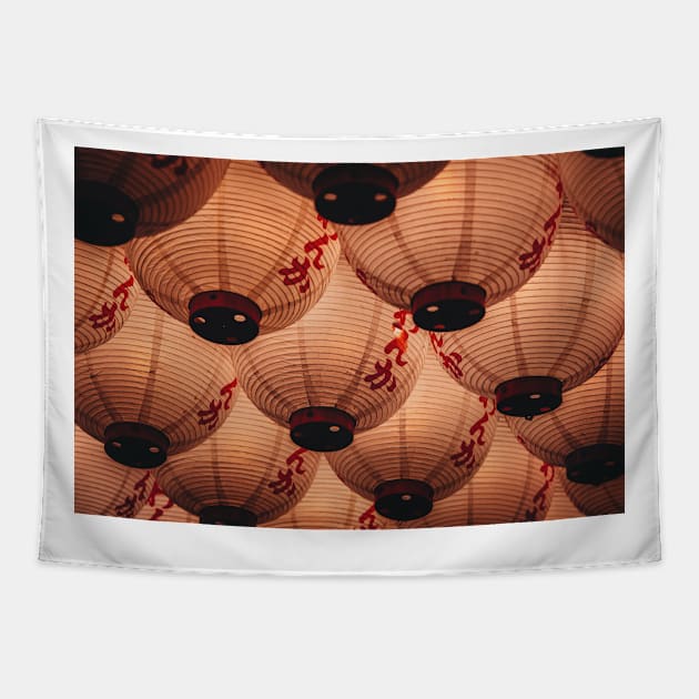 White chinese lantern photography Tapestry by mydesignontrack