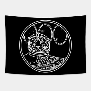 Space Astronaut Tiger in Sci Fi Spaceship Tapestry