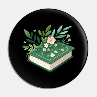 Green Floral Book Pin