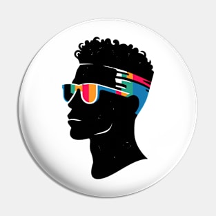 Afrocentric Multicolored Glasses Silhouette Pin